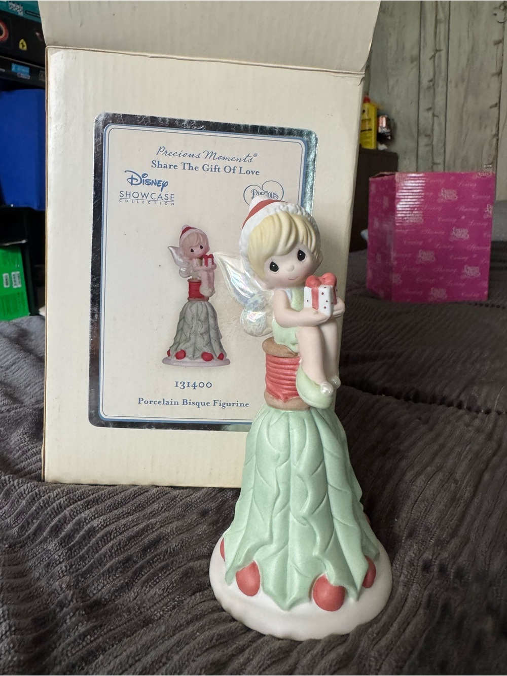 Precious Moments Holiday Fairy Figurine in Mint Green & Pink